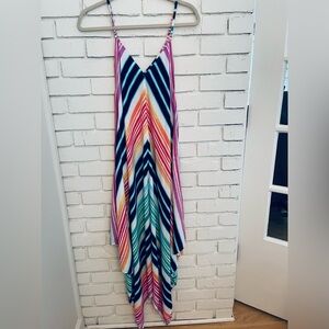 NWOT/Tommy Bahama Striped Sundress Asymmetrical Maxi Loose Flowy L/XL